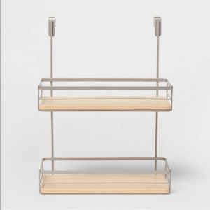 Brightroom Over the Cabinet Tiered Shelves with Wood
Brushed Nickel